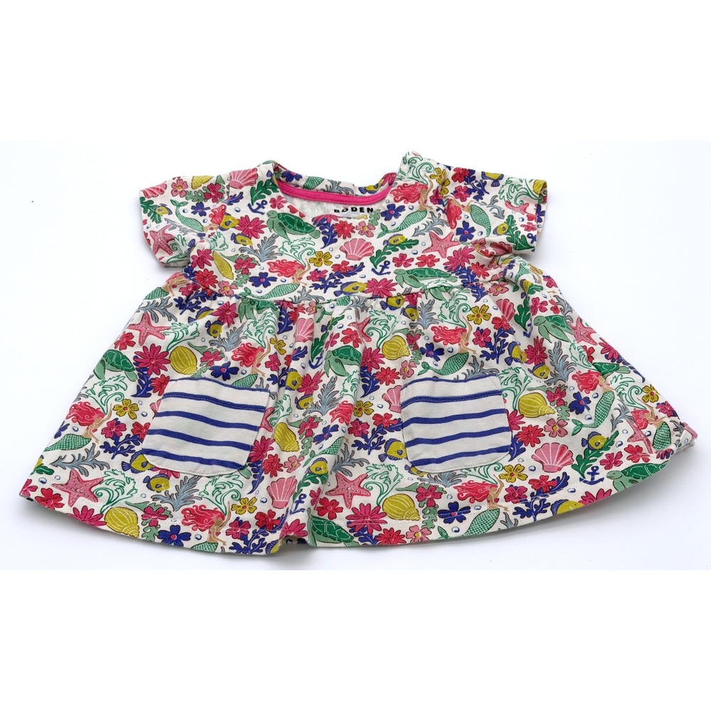Mini Boden Girls 12-18M Mermaid Sea Turtle Print Dress